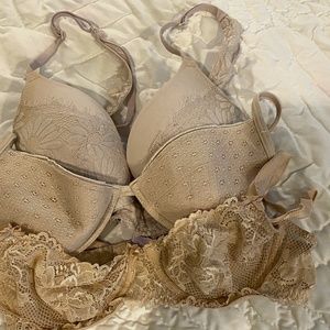 Set of 3 nude bras